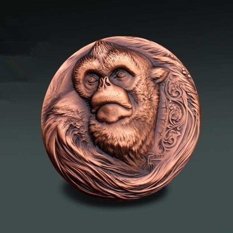 猴子高浮雕大銅章